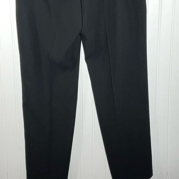 Liz Claiborne Suits Flat Front Pants Women’s 12 Black Lined Classic Slit Pocket - Picture 7 of 9